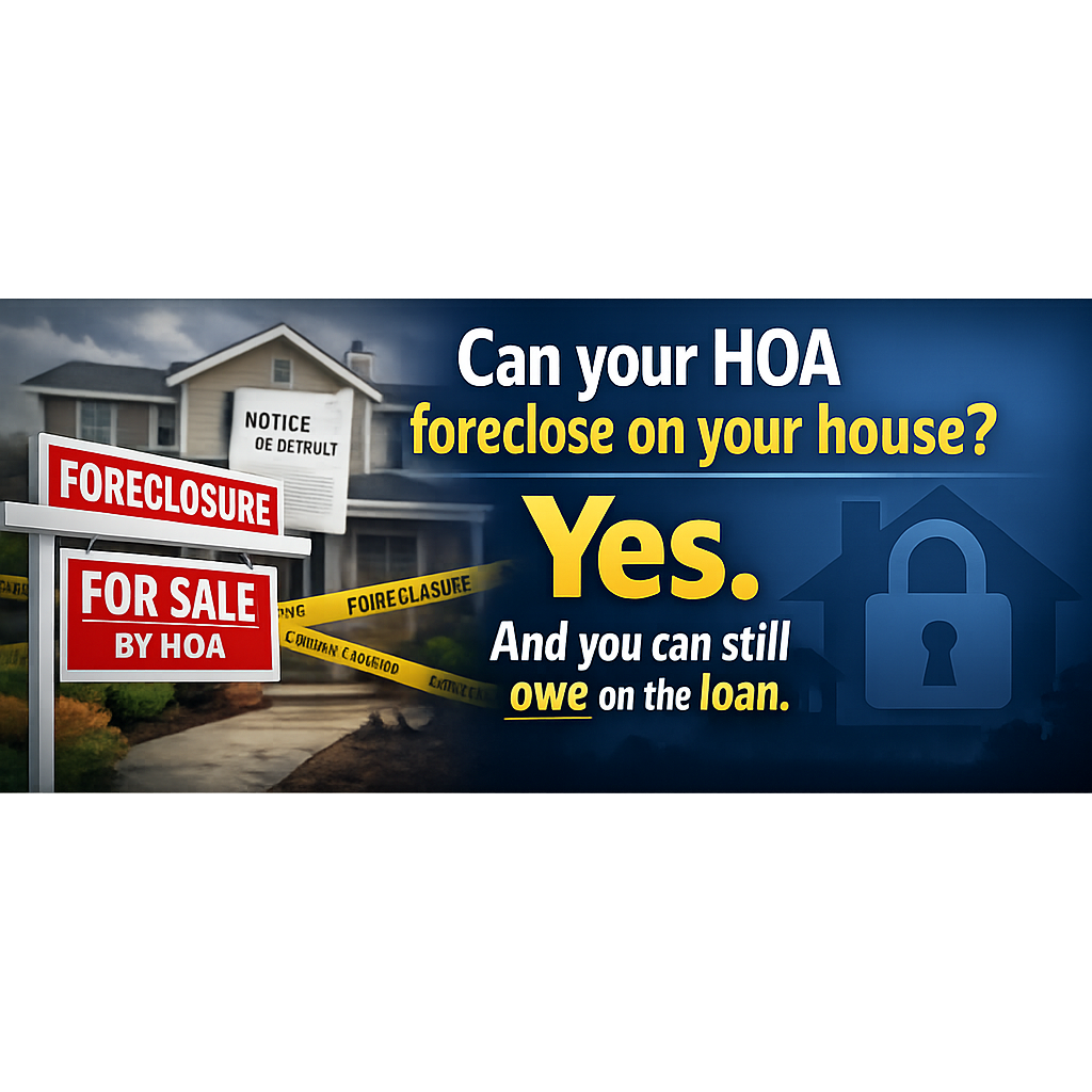 Can your HOA foreclose on your house? Yes. And you can still owe on the loan.